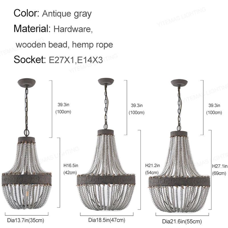suspension lumineuse bois corde chanvre blanc gris rustique bohème 3luxe