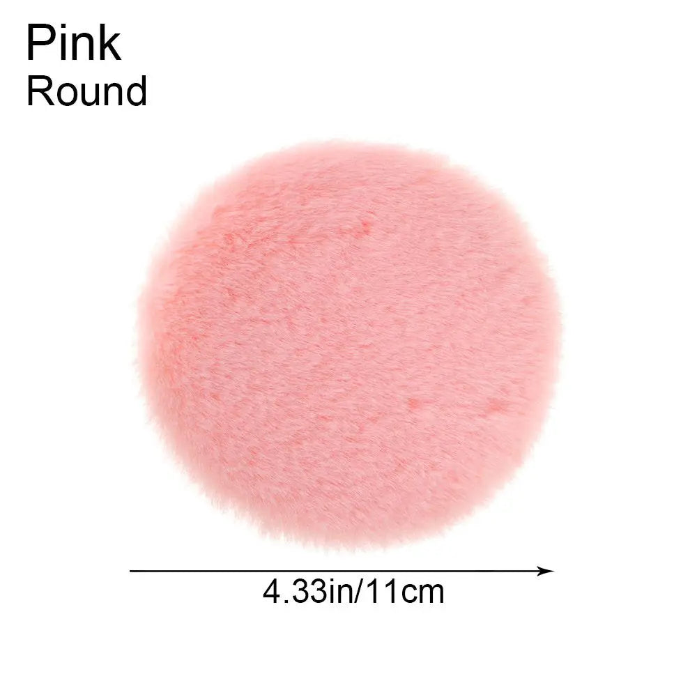 tapis peluche moderne rose blanc 11cm 15cm 18cm opacité accessoire poupée chambre enfant