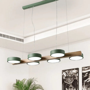 suspension lumineuse vert blanc moderne bois naturel minimaliste chambre salon