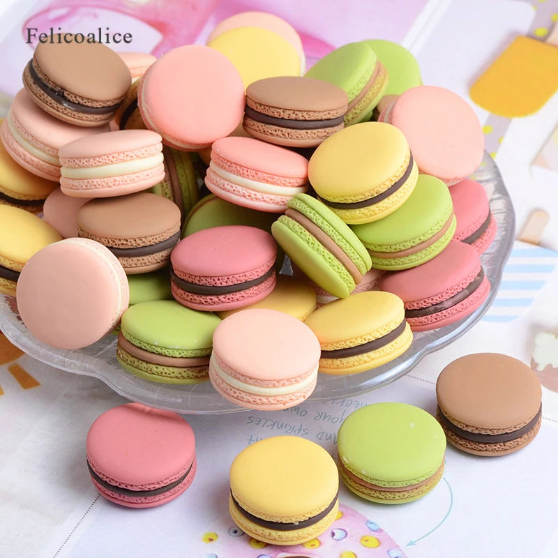 décoration noël macarons résine couleurs vert rose jaune classique artificiels 13x23mm non comestible