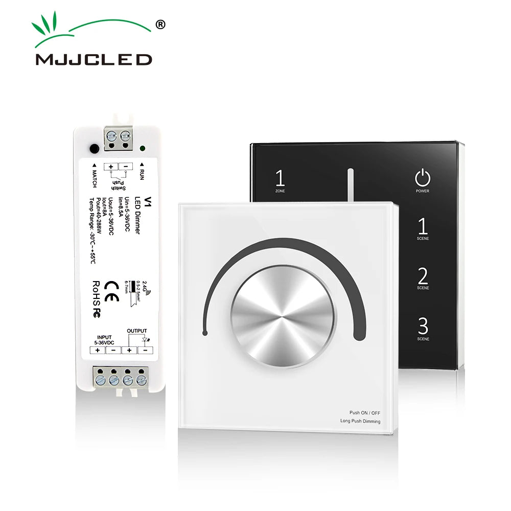 interrupteur led touch dimmer blanc noir rond moderne minimaliste adhésif