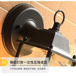 lampe murale extérieure industrielle noire verre transparent éclairage entrée chambre salle bains étude