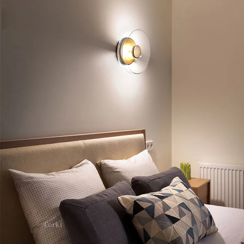 applique murale led verre moderne blanc doré élégante flux lumineux 249 2000