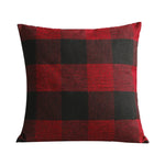 housse coussin carreaux géométriques bleu marine blanc rustique décontracté salon chambre voiture 45x45cm