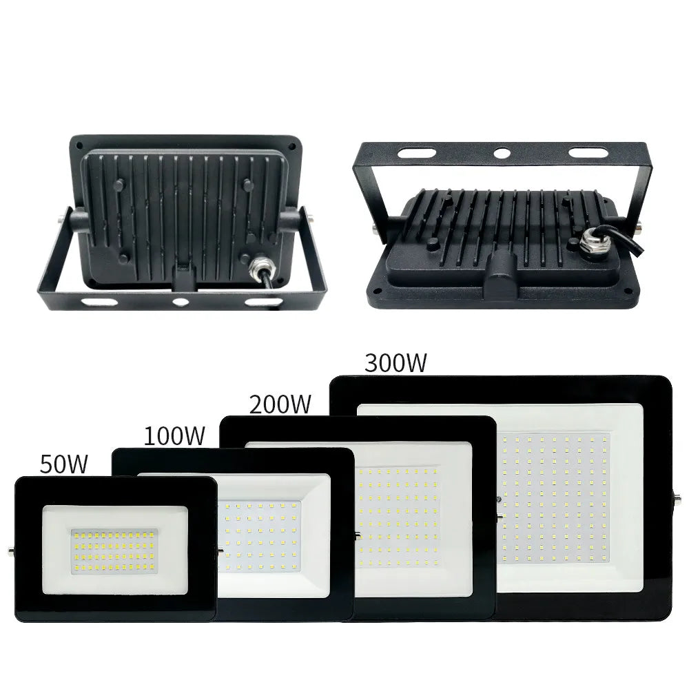 projecteur led industriel 220v 50w 100w 200w 300w noir moderne grille ventilation