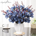 bouquet artificiel fleurs magnolia soie blanc bleu violet rouge intérieur décoration maison anniversaire fête