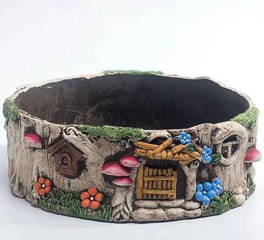 Cache-pot en ciment noir décoration intérieure pastorale