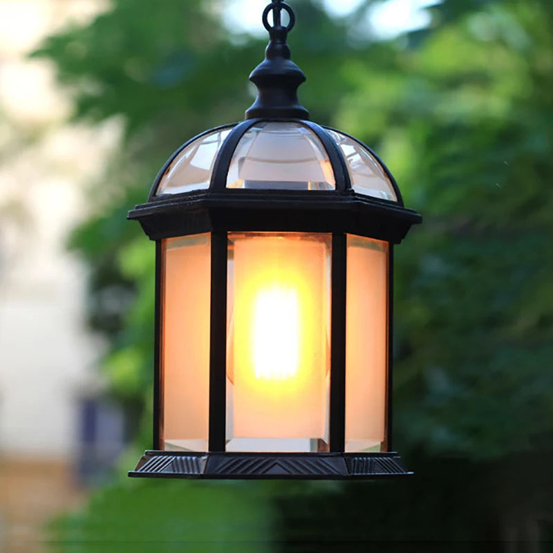 Lampe suspension extérieure bronze pour balcon