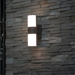 applique murale led moderne noire rectangulaire carrée extérieure hydrofuge verre