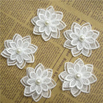 broderie fleur dentelle polyester blanc soluble decoration artisanale materiaux bricolage echangable erotique
