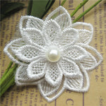 broderie fleur dentelle polyester blanc soluble decoration artisanale materiaux bricolage echangable erotique