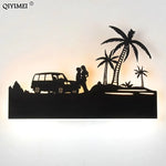 lampes murales rustiques safari silhouettes animaux led chambre coucher éclairage moderne diffuse