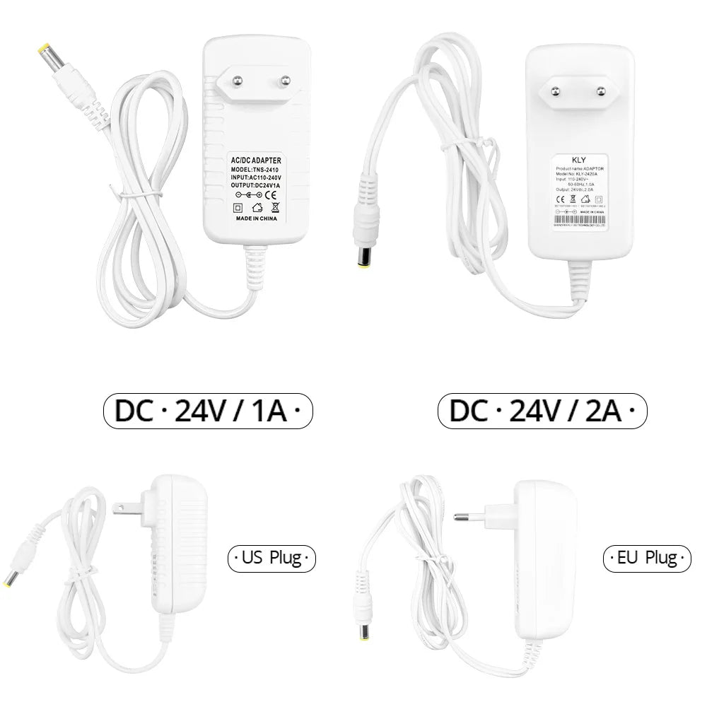 adaptateur secteur 12v 24v 1a 2a 3a prise eu us blanc moderne