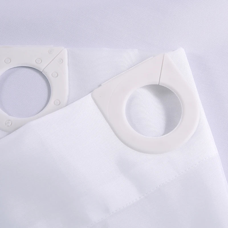 rideau douche blanc polyester moderne respectueux l'environnement opacité texture légèrement rugueuse toilette
