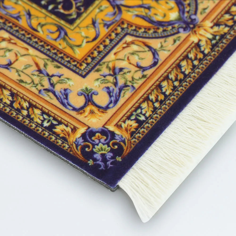 tapis souris caoutchouc anti dérapant ornements floraux rouge jaune bleu noir blanc franges