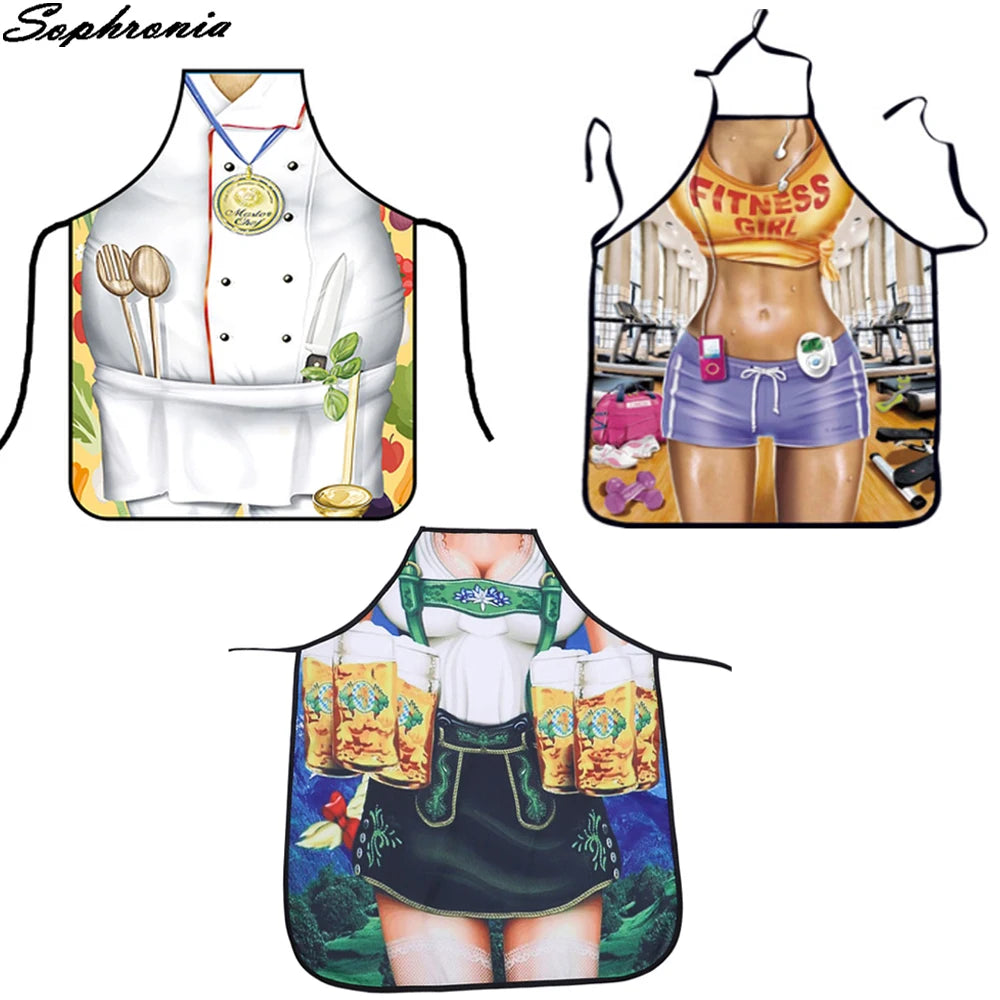 Tablier de cuisine pour homme rouge design cartoon