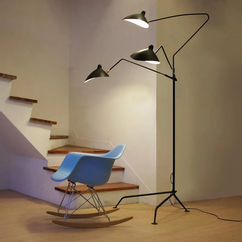 lampe sol led noire flexible moderne tête réglable entrée salon chambre