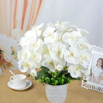 bouquet fleurs artificielles violet blanc bleu vert feuilles vertes décoration intérieure mariage anniversaire élégant
