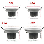 spot led encastrable blanc moderne 12w 15w 21w dimmable non dimmable clips aluminium