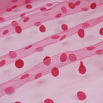tulle floqué transparent noir blanc rouge gris rose décoration mode couture tissu polyester