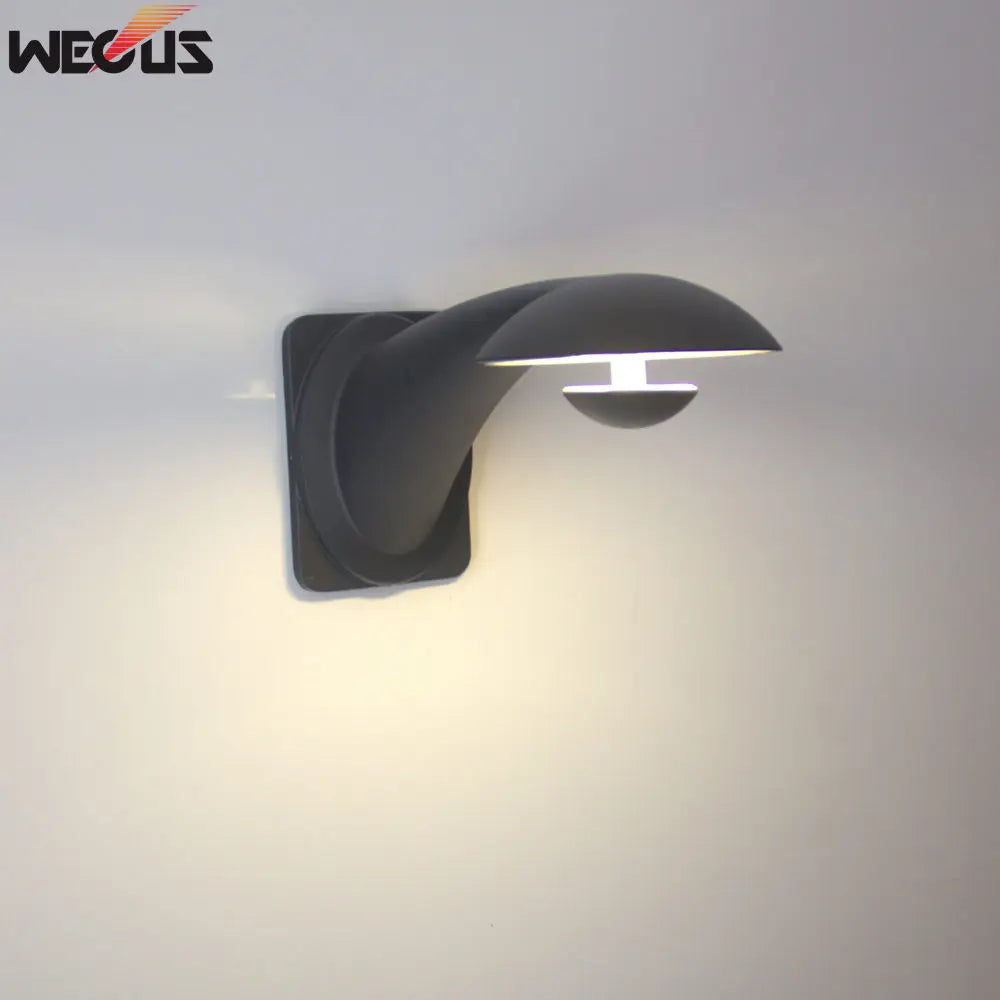 applique murale led 5w moderne noir mat extérieure hydrofuge bouton poussoir 85265v