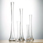 Vase en verre haut jaune pour décoration maison