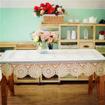 serviette table crochetée motif floral vintage coton couleur beige clair maison fêtes banquets