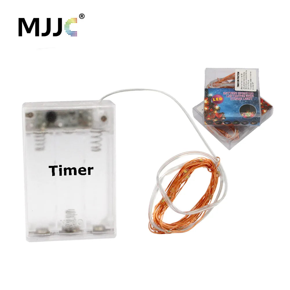 guirlande lumineuse led transparente cuivre 2m 20 ampoules timer noel moderne prática