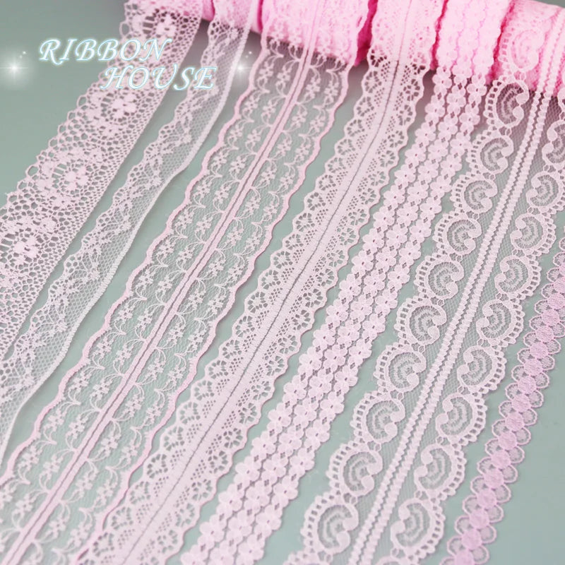 ruban dentelle rose motif floral largeur 20 25 30 40mm élégant emballage cadeau opacité