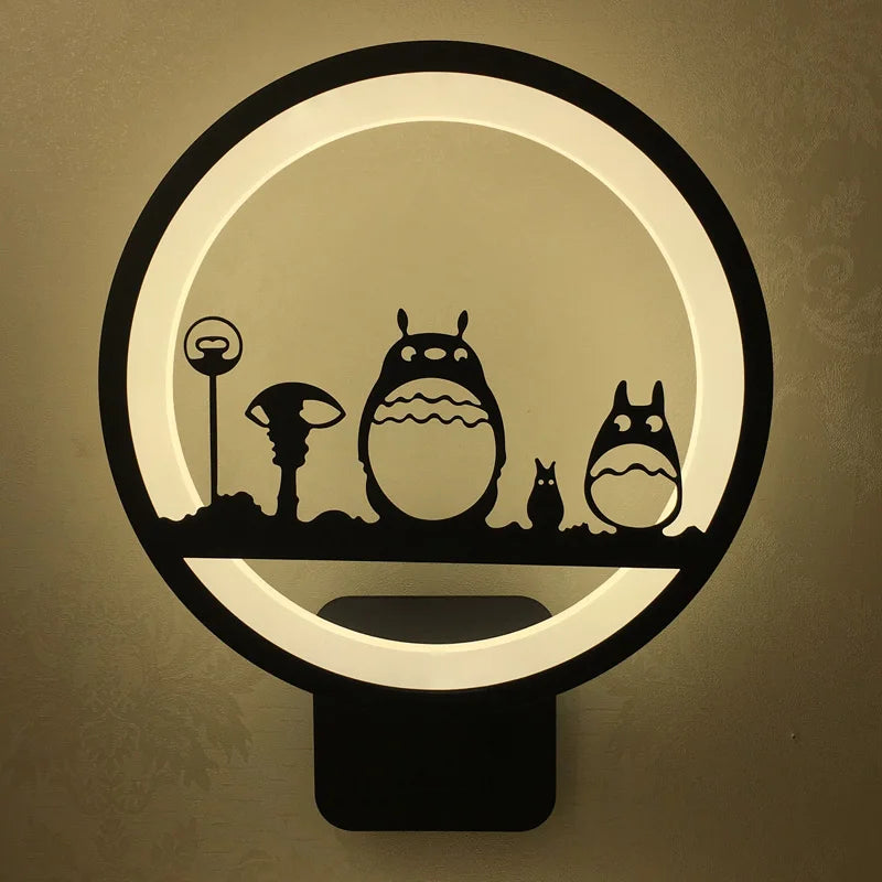 applique murale led silhouettes animales contemporaine minimaliste industrielle fixée mur noire