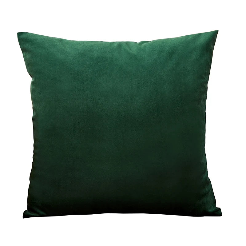 coussin decoratif velours vert foncé moderne doux lit salon voiture 45x45cm