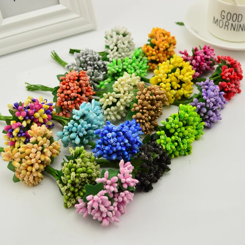 décoration maison bouquet fleurs artificielles mixtes couleurs feuilles bricolage scrapbooking anniversaire mariage