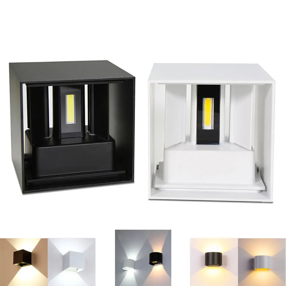 applique murale extérieure led aluminium étanche moderne jardin balcon maison noir blanc