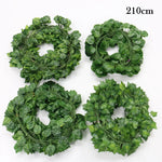guirlande artificielle feuilles vertes naturelle extérieur accrochée 210cm 240cm décoration mariage fêtes anniversaire événements