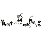 sticker mural silhouettes chats noir moderne décoration intérieure résistant eau 42cm 25cm
