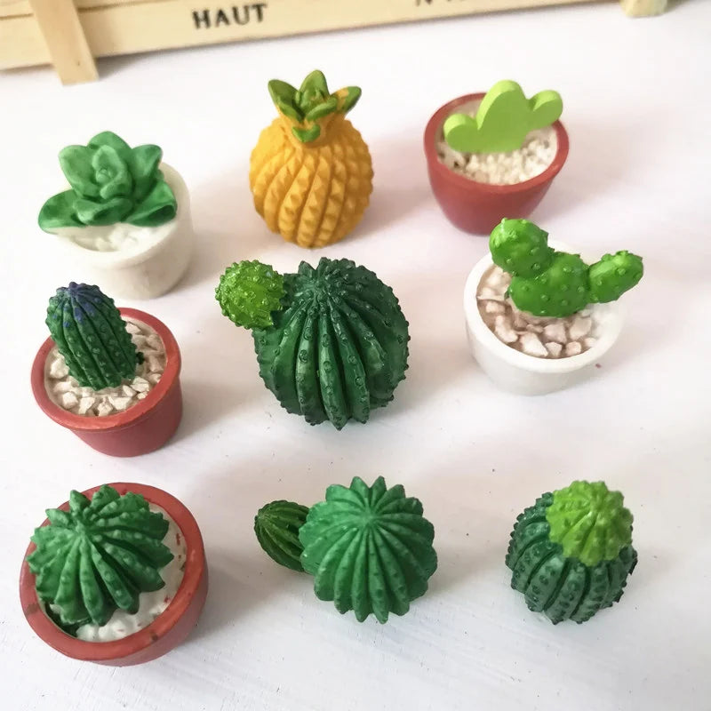 miniatures artificielles cactus plantes succulentes deco jardin bricolage ornement pot gravier blanc réaliste