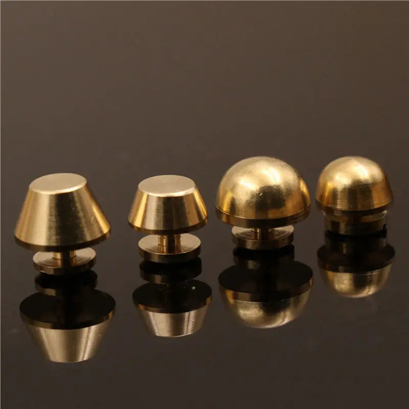 boutons cuir dorés classiques vis lisses sacs main maroquinerie 10x6mm 12x7mm