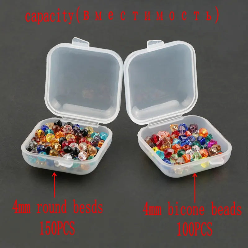 boîtes rangement transparentes plastique 3.5cm 3.5cm 2cm bijoux modernes poignées