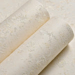 papier peint floral beige gris chambre salon anti statique absorption son résistant humidité