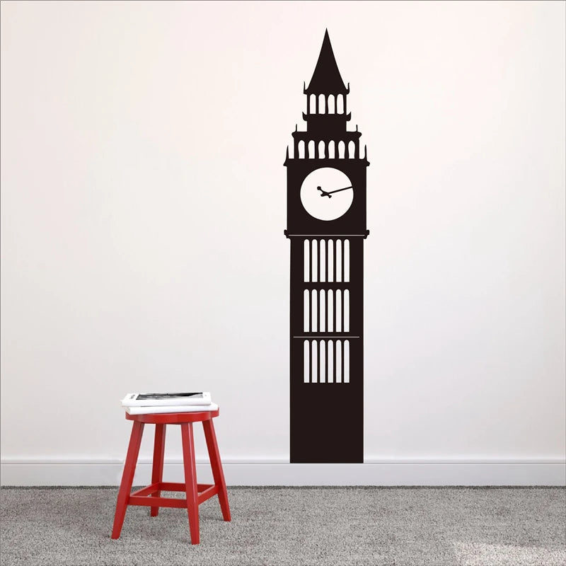 sticker mural tour londres noir minimaliste adhésif decoration moderne maison salon chambre