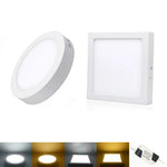 plafonnier led surface blanc moderne 24w 18w 12w 6w rond carré opaqué