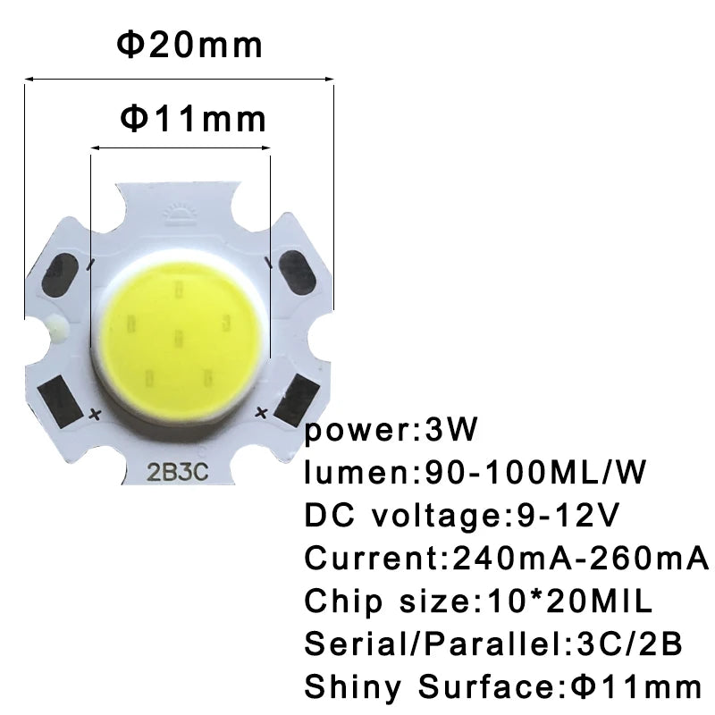 ampoule led cob 3w 5w 7w 10w blanc 4000k 3000k 6000k moderne rond brillant
