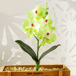 décoration intérieure orchidée artificielle violette blanche rose pot bois festive chambre
