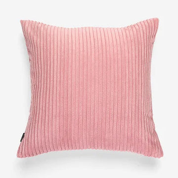 coussin décoratif carré velours côtelé rayures horizontales moderne canapé lit salon maison