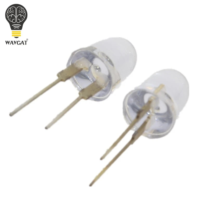 diodes led ultra lumineuses 10mm blanc transparent 150ma 0.75w rondées