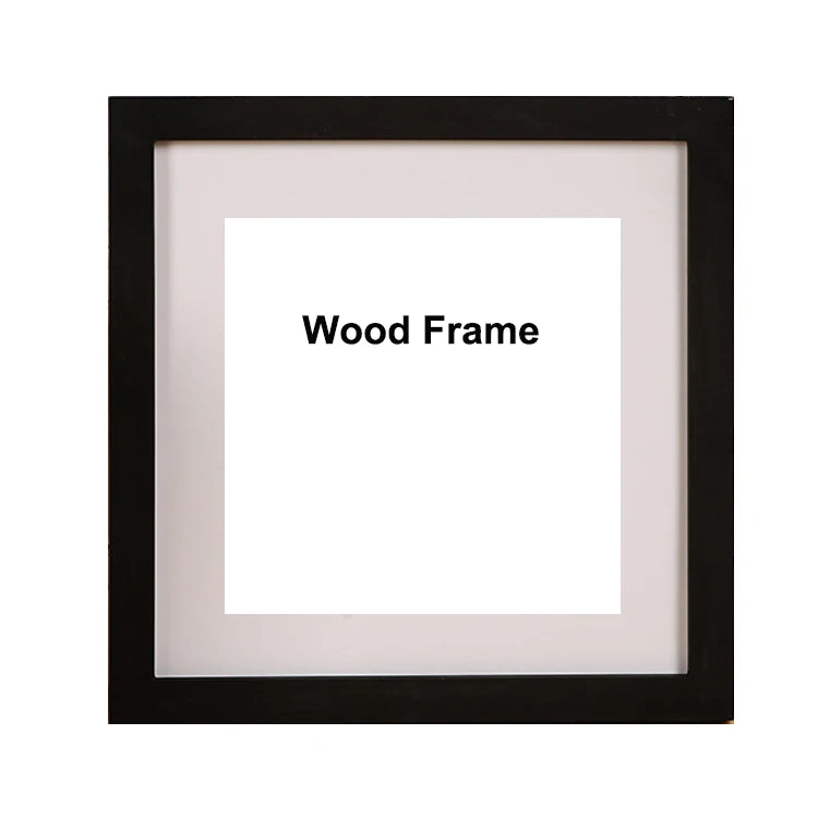 cadre photo bois carré classique décoration murale affiche photo intérieur moderne épuré