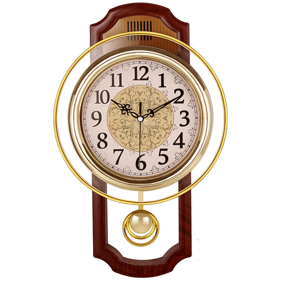 Horloge murale vintage pendule silencieuse orange