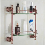 porte serviettes rose doré ensemble salle bain classique fixations murales barres anneaux
