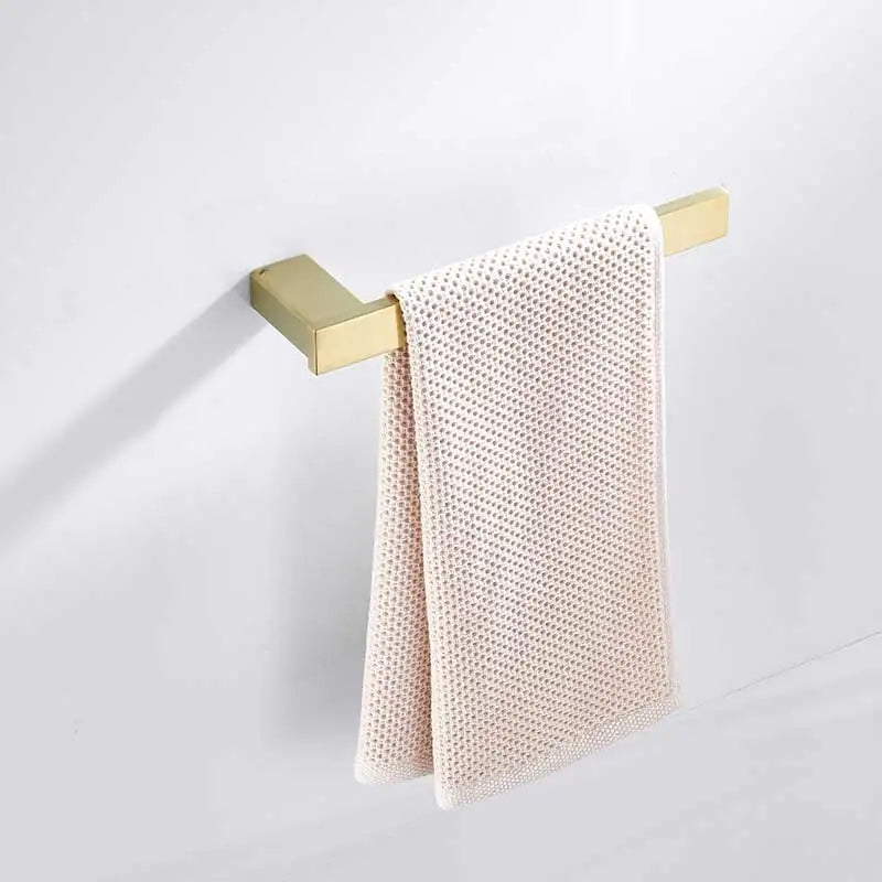 ensemble accessoires salle bain doré nickel moderne porte papier savon porte brosse wc étagerie