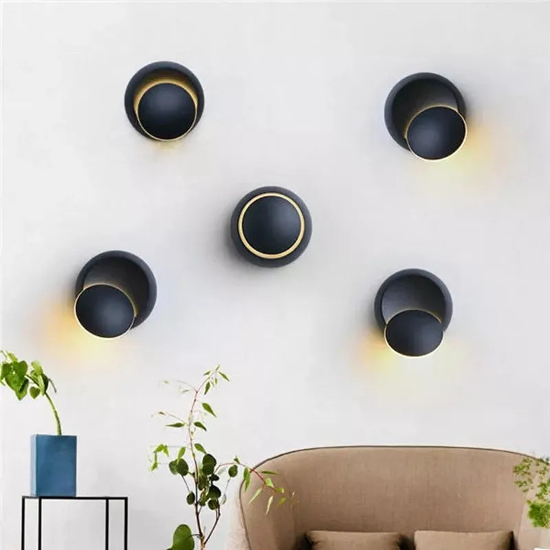 lampe murale led moderne blanc noir réglable cuisine chambre salle manger